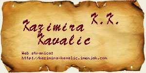 Kazimira Kavalić vizit kartica